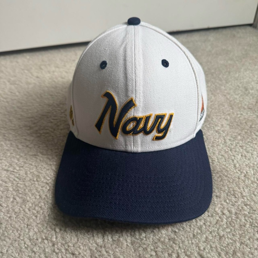 Vintage 90s Nike Team Sports Snapback Hat Cap Navy Midshipmen NCAA Rare